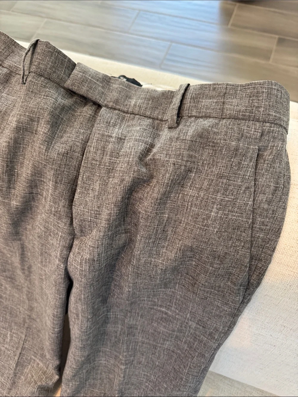 H&M Heather Gray Textured Dress Pants